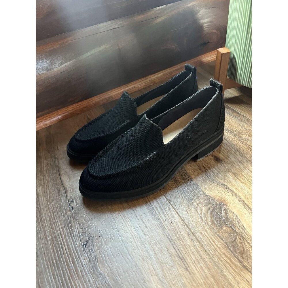 Rothy’s Lug Loafer Onyx Black Merino Wool Slip-ons Sz 6.5 - Picture 8 of 11